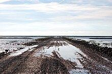 Strada sterrata rialzata per Mandø