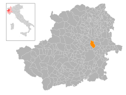 Locatie van Leinì in Turijn (TO)
