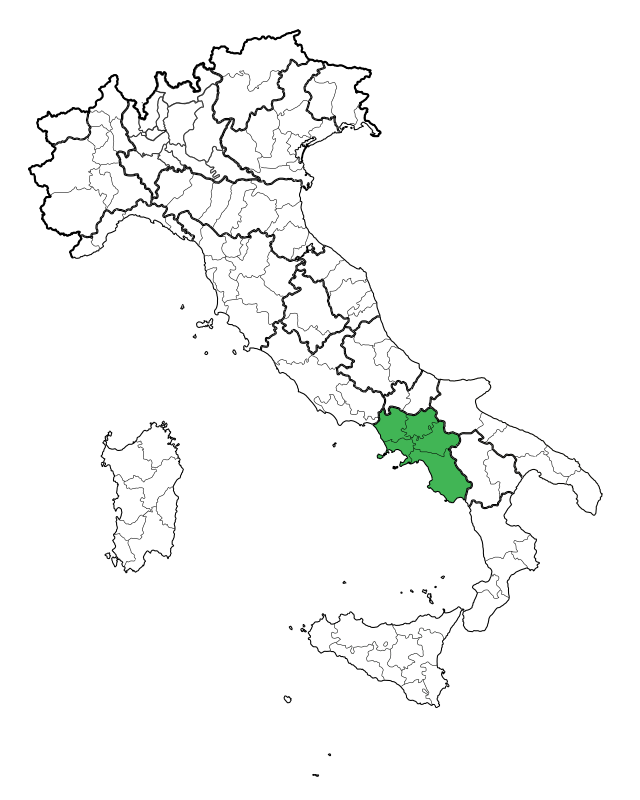 Poziția regiunii Regione Campania