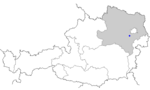 Map of Austria, position of Heiligenkreuz highlighted