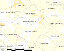 Mapa obce Esquay-sur-Seulles