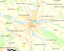 Mapa obce Bourges