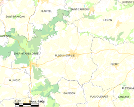 Mapa obce Ploeuc-sur-Lié