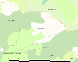 Mapa obce Pelonne
