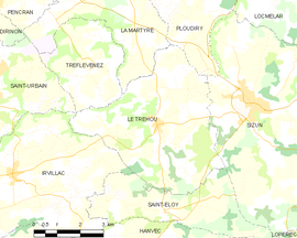 Mapa obce Le Tréhou