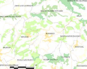 Poziția localității Bussières