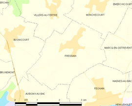Mapa obce Fressain