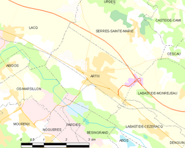 Mapa obce Artix