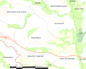 Poziția localității Avressieux