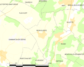 Mapa obce Boinvilliers