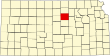 Map of Kansas highlighting Ottawa County.svg