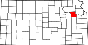 Map of Kansas highlighting Shawnee County Map of Kansas highlighting Shawnee County.svg