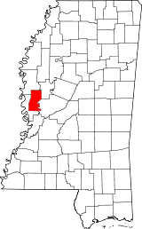 Map of Mississippi highlighting Sharkey County.svg