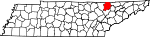 Landeskarte mit Hervorhebung von Campbell County