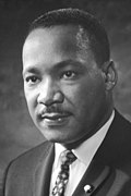 Martin Luther King, pasteur et militant américain pour les droits civiques.