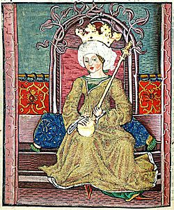 Мария Ангевинска, Илюстрована унгарска хроника (1488)