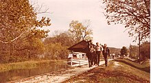 Whitewater Canal at Metamora, Indiana, c1982 (Photo by William Gulde) Metamora, Indiana; Whitewater Canal, 1982.jpg