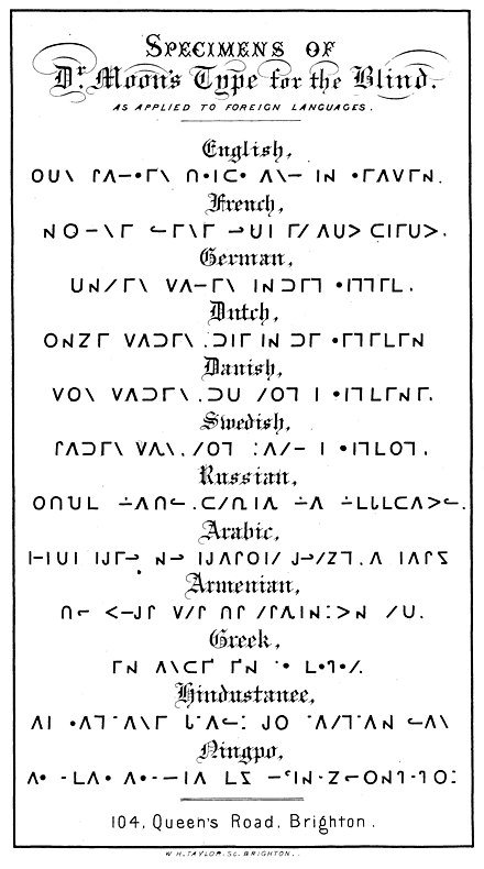 A sample of Moon type in various languages including Russian.