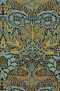 Peacock and Dragon woven wool furnishing fabric, 1878