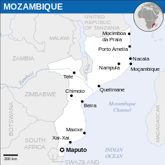 Mapa Mozambiku