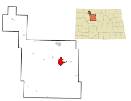 Emplacement dans le comté de Ward, Dakota du Nord