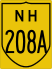 National Highway 208A marker