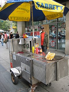 <span class="mw-page-title-main">Hot dog cart</span> Mobile food stand selling hot dogs