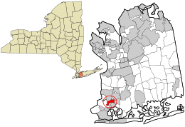Location in Nassau County and the state of New York