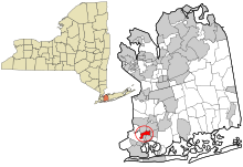 Nassau County New York inkorporerte og ikke-inkorporerte områder Hewlett highlighted.svg