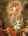 Resurrection by Noël Coypel, 1700, using a hovering depiction of Jesus