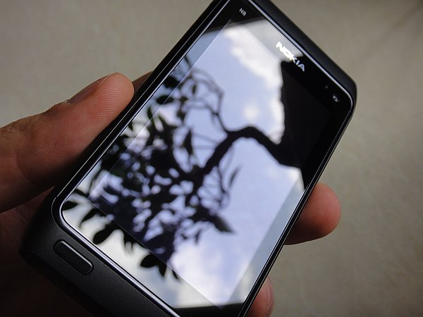 A Nokia N8 with a Gorilla Glass screen