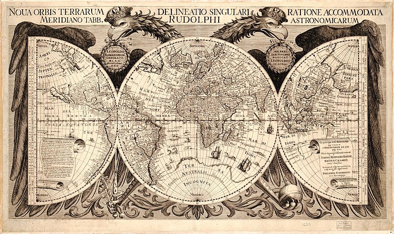 File:Noua orbis terrarum delineatio singulari ratione accommodata meridiano tabb. Rudolphi astronomicarum LOC 2006627265.jpg