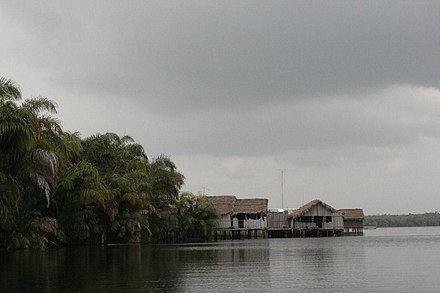 Water, vegetation and houses in Nzulezo