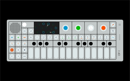 The Teenage Engineering OP-1 combines a mixture of hardware buttons, knobs, and a color-coded OLED display.