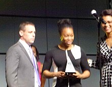 Odyssey Sims winning Lieberman Award, presented at the 2014 WBCA Award ceremony Odyssey Sims winning Lieberman Award.jpg
