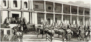 The opening of Australia's first elected Parliament in Sydney (c. 1843) Opening of the partially elected Parliament in 1843 - Sydney.gif