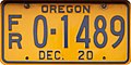 120px Oregon For Rent License Plate   Dec 2020 Expiry 