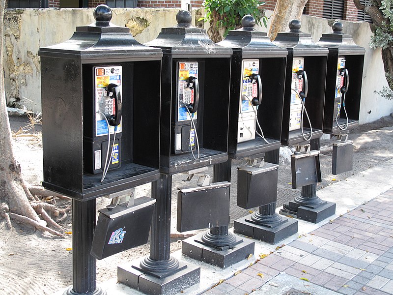 File:Pay phone array, Key West Florida, 2009.jpg