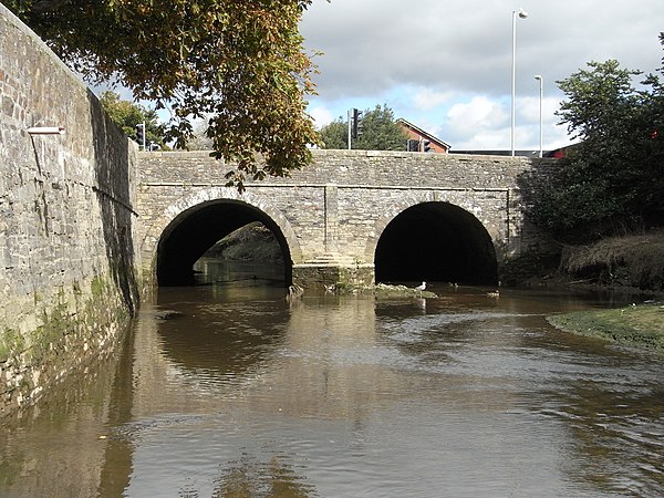 Bridge over River Yeo at northern end of Pilton Causeway linking towns of Barnstaple and Pilton. Built originally by Sir John Stowford