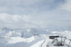 Piz Rots from the Greitspitz, on the left Stammerspitze