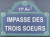 Plaque Impasse Trois Sœurs - Paris XI (FR75) - 2021-06-21 - 1.jpg