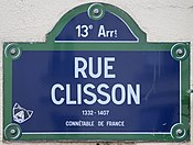 Plaque Rue Clisson - Paris XIII (FR75) - 2021-06-30 - 1.jpg