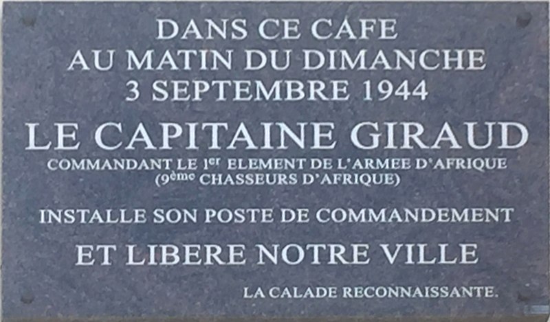 File:Plaque commémorative du poste de commandement du Capitaine Giraud à Villefranche-sur-Saône (3 septembre 1944).jpg