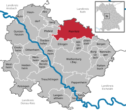 Läget för Pleinfeld i Landkreis Weißenburg-Gunzenhausen