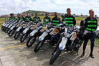 Police officers with motorcycles in the state of Sergipe. Policia Militar de Sergipe CPTRAN.jpg