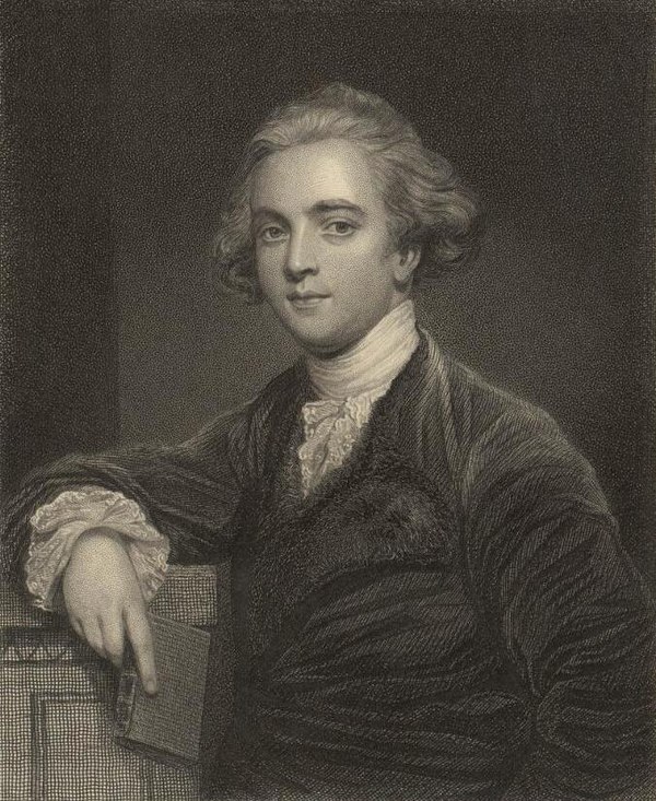 A steel engraving of Sir William Jones, after a painting by Sir Joshua Reynolds