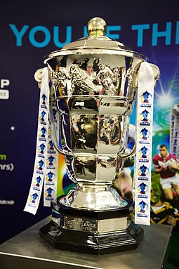 The Paul Barriere Trophy is awarded to the winners of the Rugby League World Cup RLWC trophy.jpg