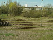 Schweizer Seite des Rangierbahnhofs (April 2018)