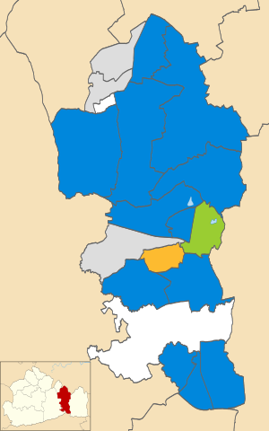 2016 local election results in Reigate and Banstead Reigate and Banstead wards 2016.svg