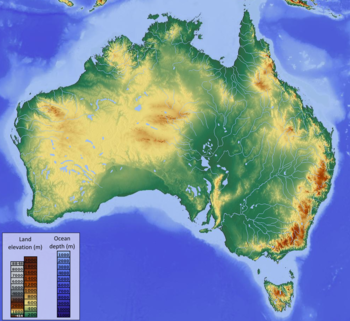 Reliefmap of Australia